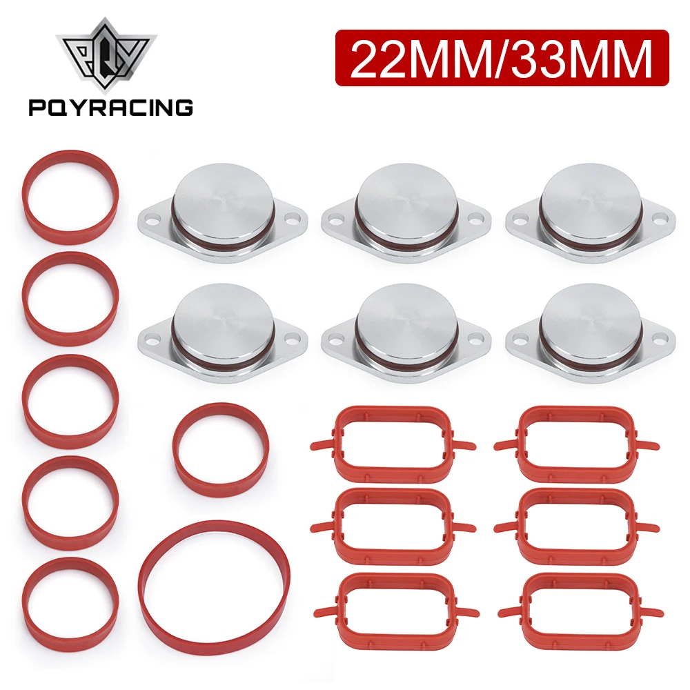 Set of 6 x 33mm OEM design by aluminum For BMW Swirl Flap Blanking Plates seal with intake manifold gasket 6 cylinder PQY-IMK02