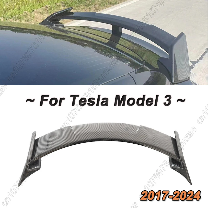 Trunk Tuning  Accessories For Tesla Model 3 Highland  2017-2024 Rear Spoiler Wing Trunk Lid Sport Carbon Look Model 3 Body Kits