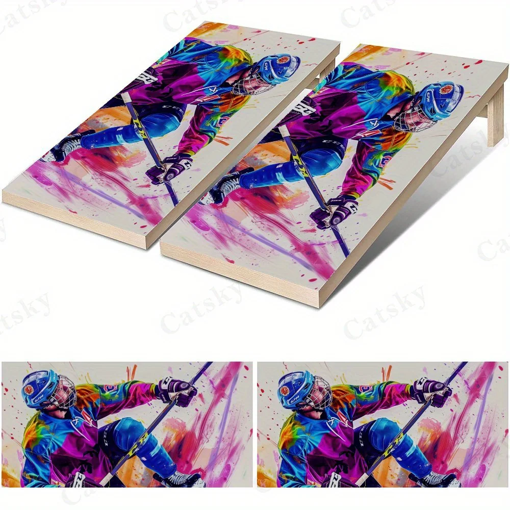 

Colorful Hockey Player,2D Flat Vinyl Sandboard Decals - Budget-Friendly and High Value, Bubble-Free and Easy to Stick, Waterproo