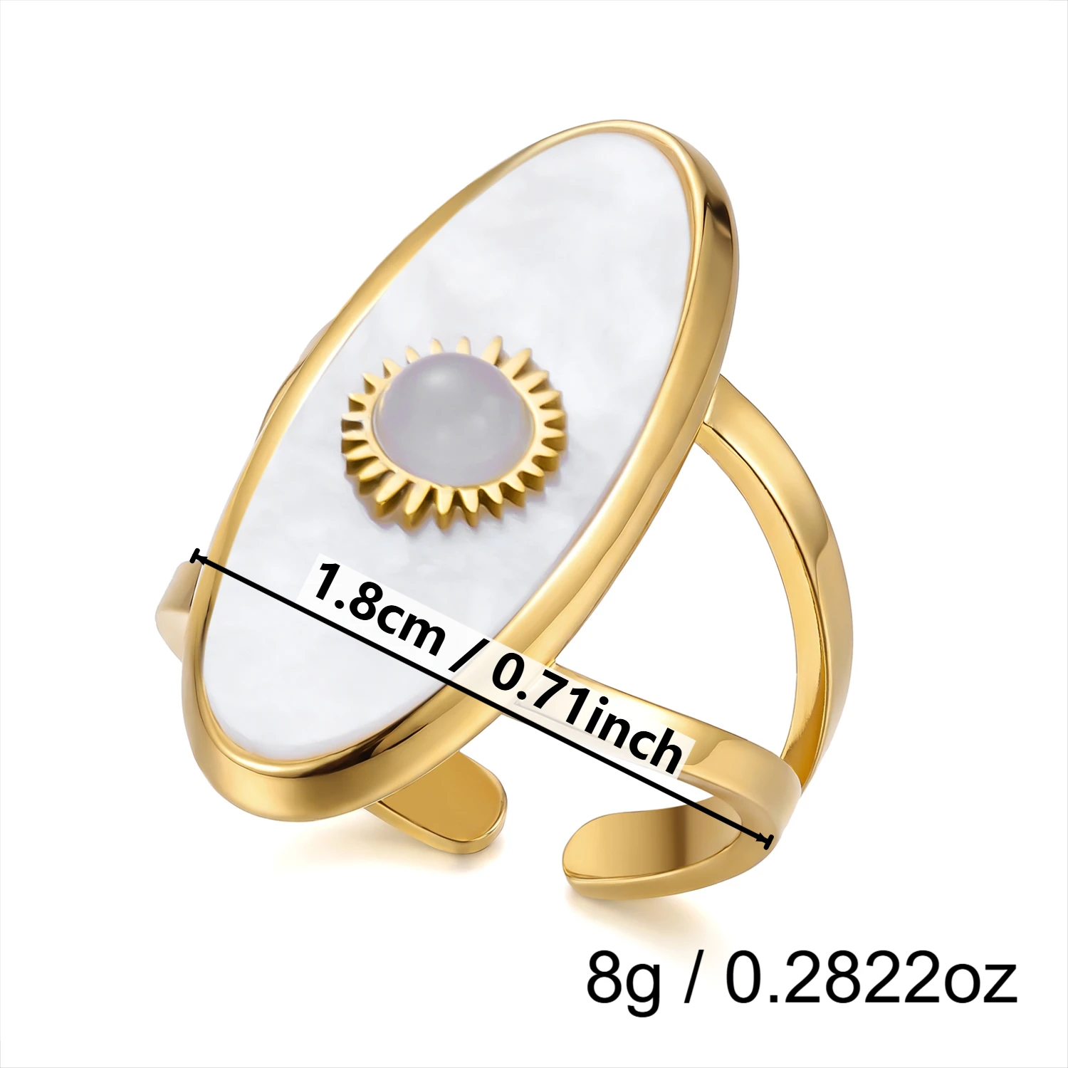 Edelstahl Chunky Wide Ringe für Frauen Vintage Goldfarben Geometrische Spiral-Linien Fingerringe Charms Wasserfester Schmuck – Detail 9