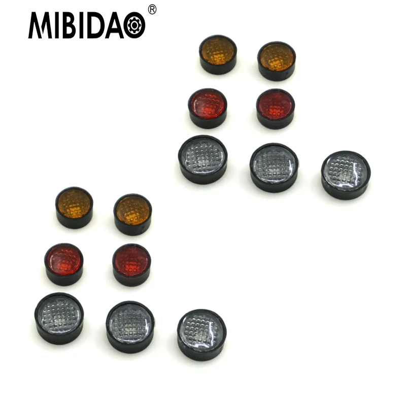

MIBIDAO 7Pcs RC Car Taillight Light Cover Round Lamp Cups For 1/10 D90 Body Shell Upgrade Parts