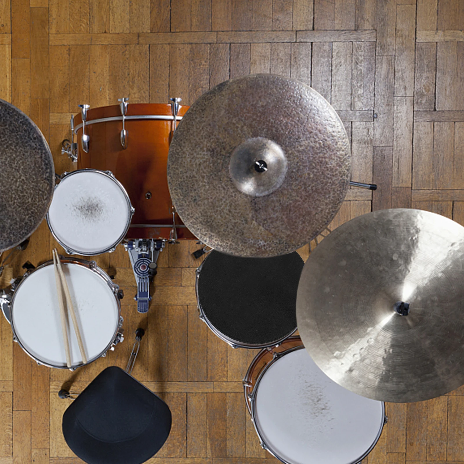 

Sound Silence Drum Snare Pads Cushions Practice Kit Drumming Muffler Cymbal Mute Mat