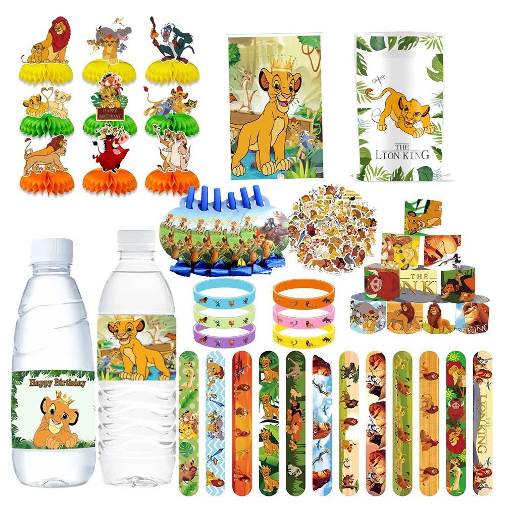 Lion King Birthday Party Gift Lion King Party Supplies Gift Bags Stickers Water Bottle Labels Bracelets Cake Topper Honeycomb