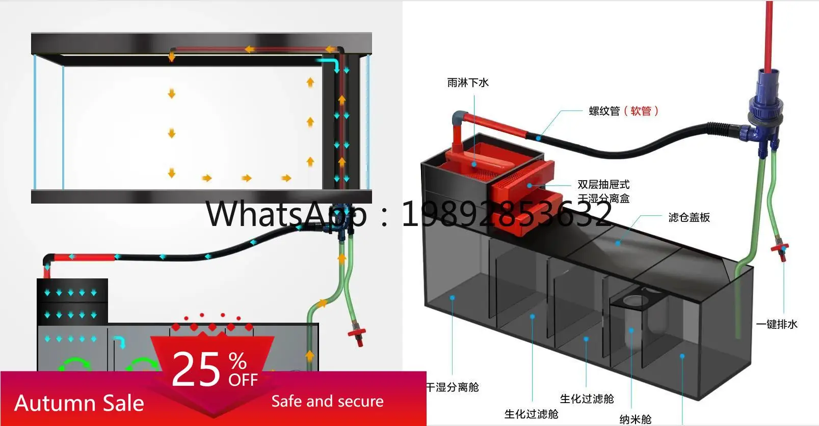 

large bottom filter dragon fish tank company living room intelligent floor against the wall screen constant temperature
