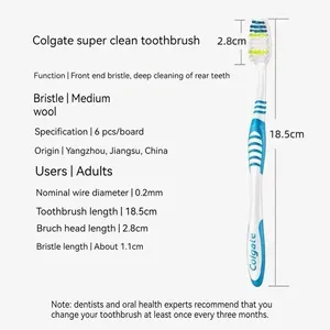 Six Packs Toothbrush Tooth Cleaning Família Casal Fine Soft Medium Hair Travel Suit para homens e mulheres Back Tooth Cleaning 9 principais vendas escovas colgate - №1