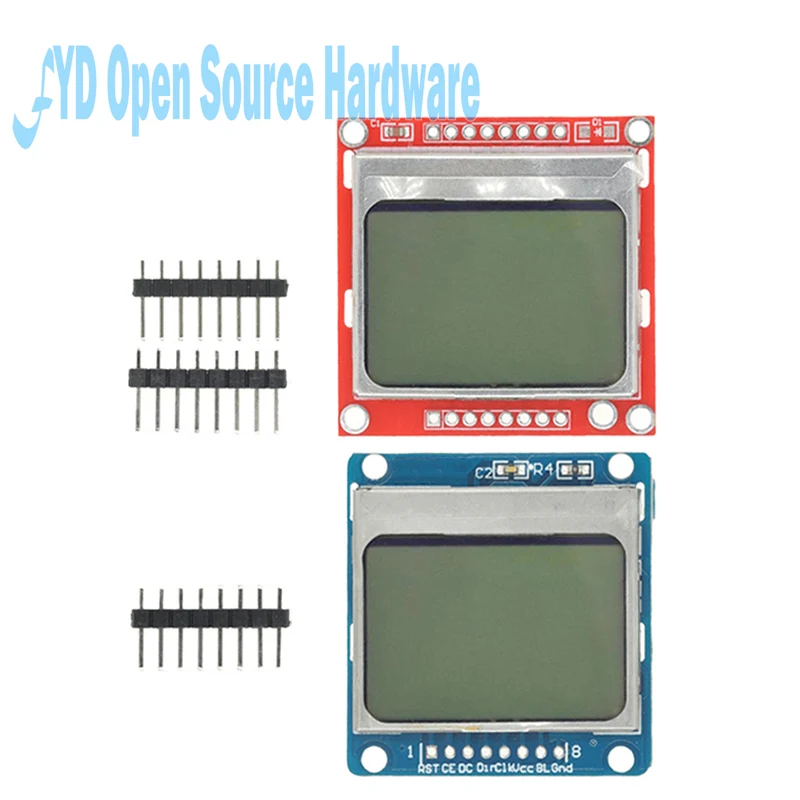 Alta calidad 84x84x84 módulo LCD zócalo azul/rojo adaptador de retroiluminación blanca PCB para 5110 Nokia