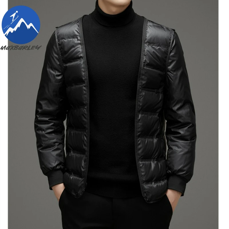 Maxbarley Winter Down Jacket Men High Quality Detachable White Duck Down Liner Coat Man Casual Business Cold-proof Puffer Parkas