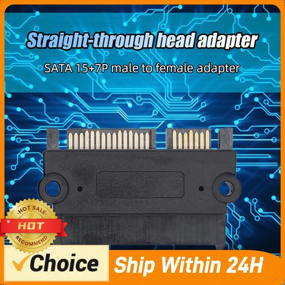 Convertidor de datos y alimentación SATA macho a hembra, 22 pines, 7 + 15, convertidor de cabezal recto macho a hembra, convertidor SATA a SATA, 1-30 Uds.