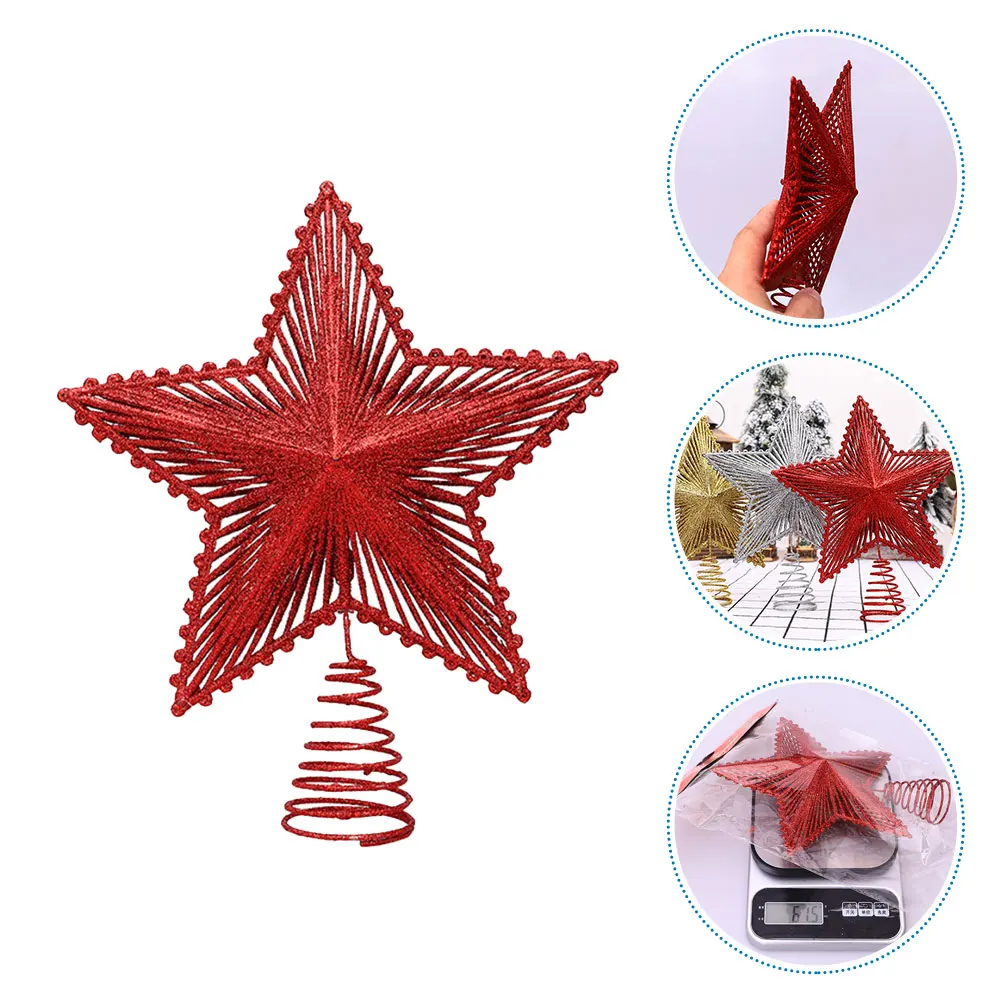 Ster Kerstdecoratie Ijzerdraad Glitter Kerst Treetop Ornament Voor Holiday Party Home Decor Kerstboom Topper Metaal