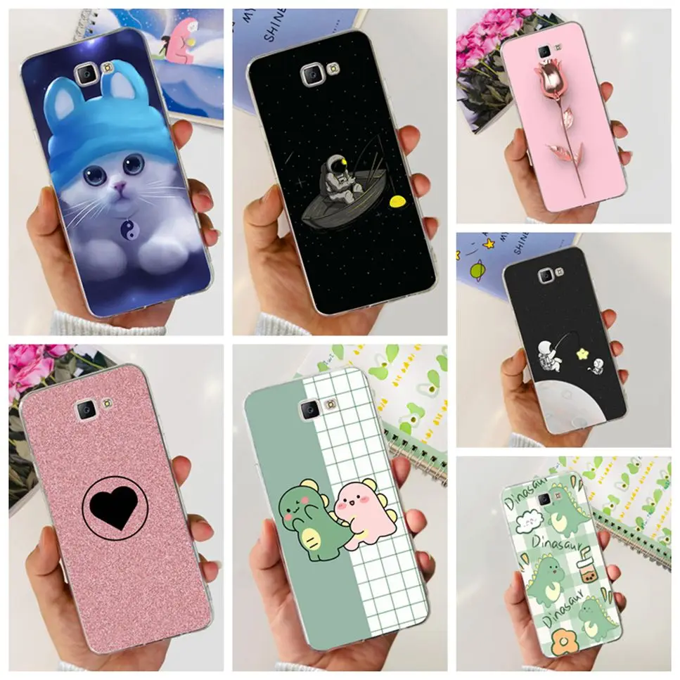 Case For Samsung Galaxy J7 Prime Cartoon Cat Dinosaur TPU Soft Silicone Clear Cover For Samsung J7 Prime 2 On7 2016 Phone Case