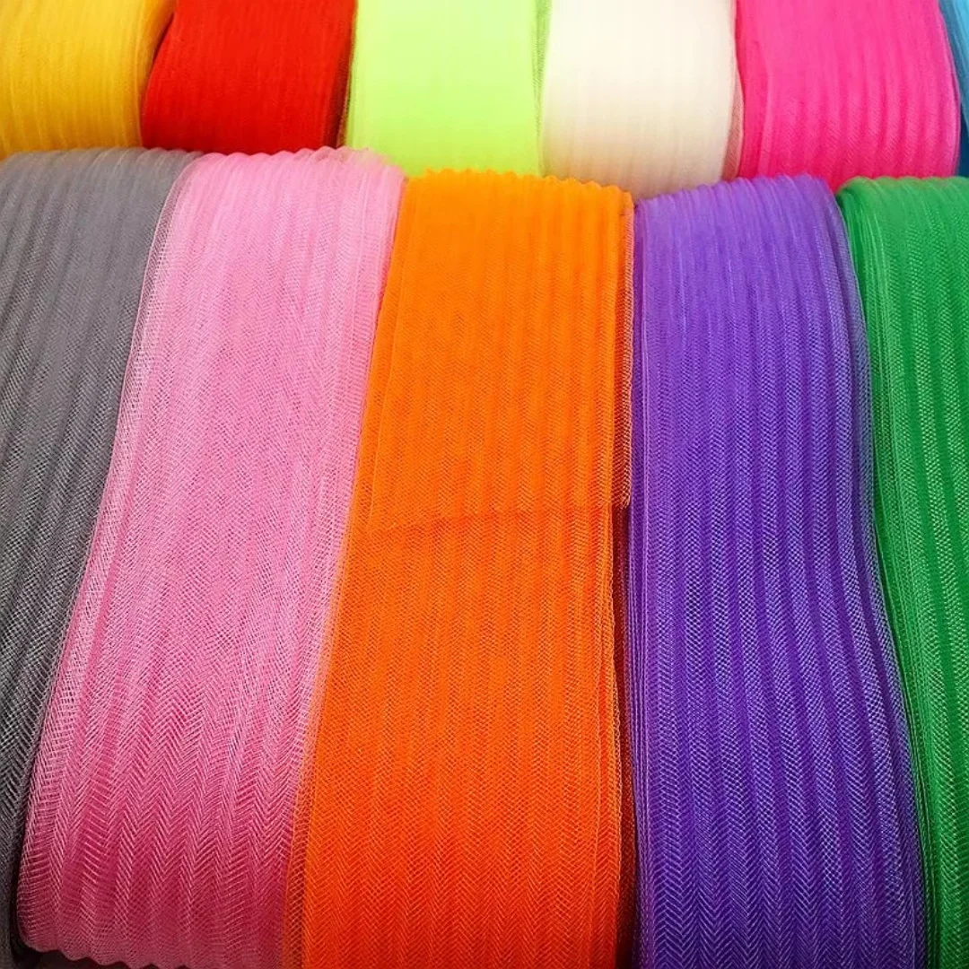 Multi‑Color Crinoline Horsehair Braid Ribbon 50 Yard for Fascinator Hats Wedding Bridal Veil Dance Skirt Making Sewing Supplies view 3