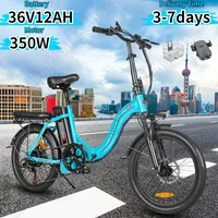 CY20 Electric Bike 350W Brushless Motor 36V12AH Lithium Battery City Folding E-bike 20-inch Tire Adult Mountain Electric Bicycle