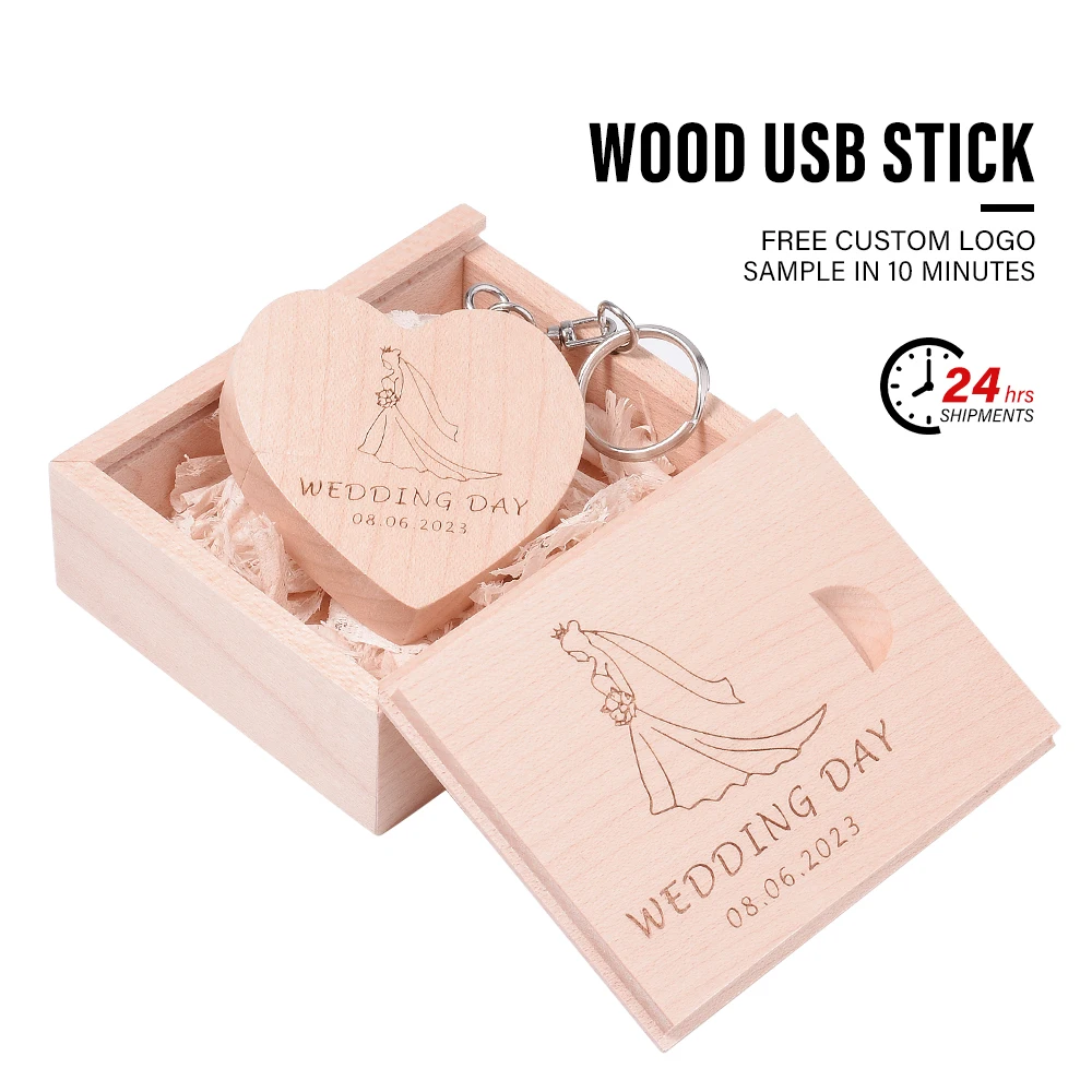 محرك أقراص فلاش USB 3.0 خشبي عالي السرعة شعار مجاني هدايا الزفاف قلم محركات ذاكرة بسعة حقيقية ذاكرة 64 جيجابايت/32 جيجابايت/16 جيجابايت/8 جيجابايت/4 جيجابايت قرص U