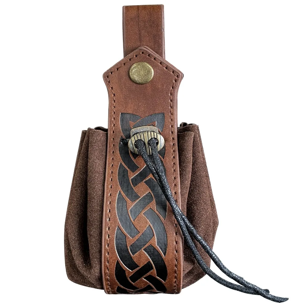 03/Wear Steampunk Proximity Wstring Powder Sac de ceinture médiéval, Porte-monnaie portable nordique, Sac de taille étanche de style viking