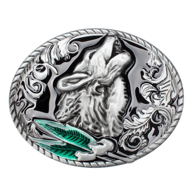 Western Wolf Alloy Belt Buckle