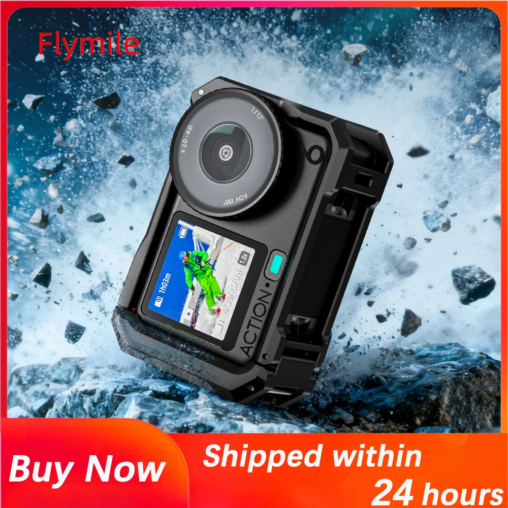 

Flymile Protective Cage Aluminum Alloy Frame For DJI Osmo Action 6 Accessories,Dorp-proof Case,with Cold Shoe & 1/4 Interface