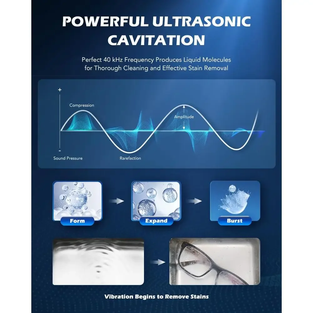 30L Ultrasonic Cleaner 600W Heater Timer 304 Stainless Steel Sonic Parts Cleaner 40kHz Deep Cleaning Machine