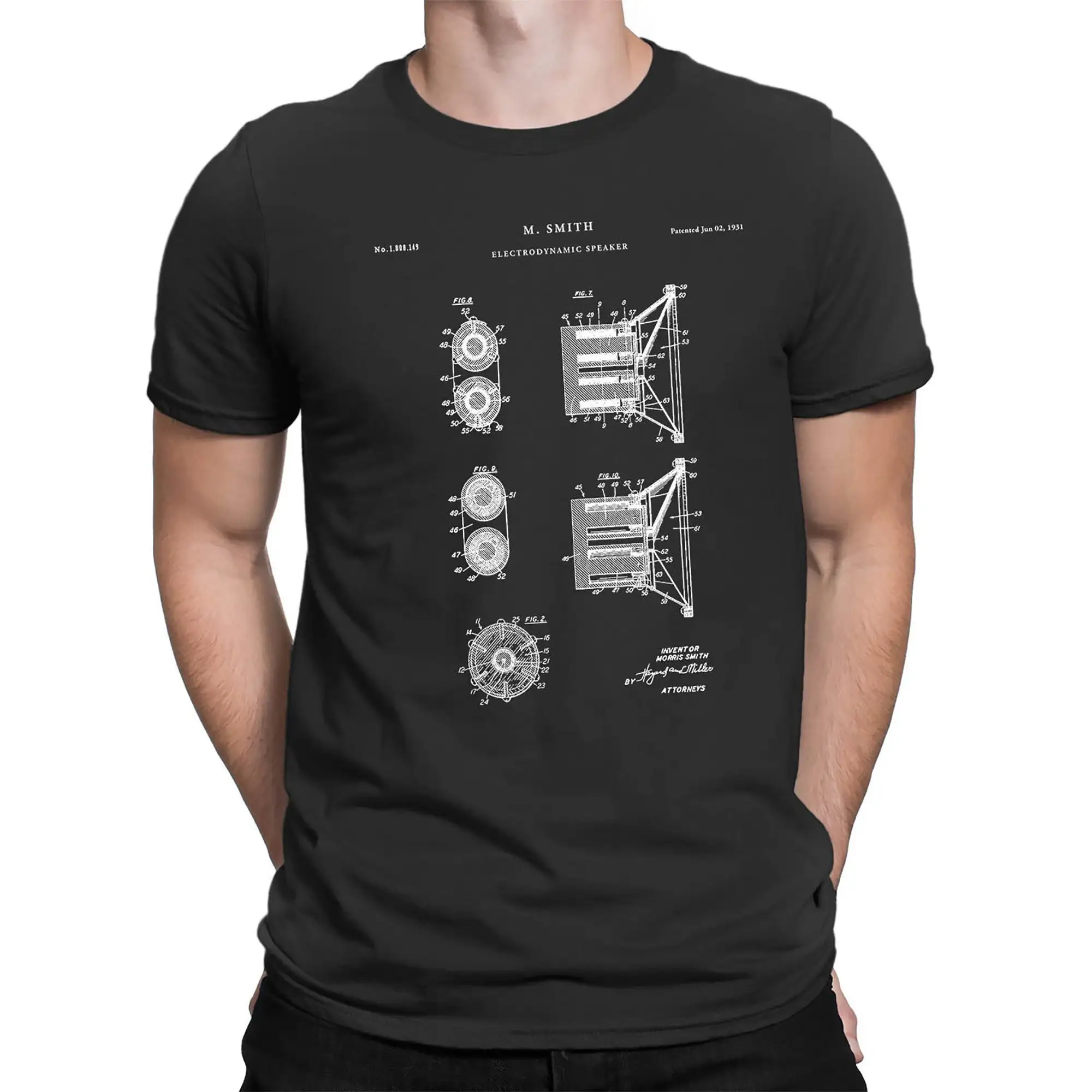 Speaker Patent Print Blueprint Art Media Room Decor Home Theatre Electrodynamic t shirt Sound System PT746