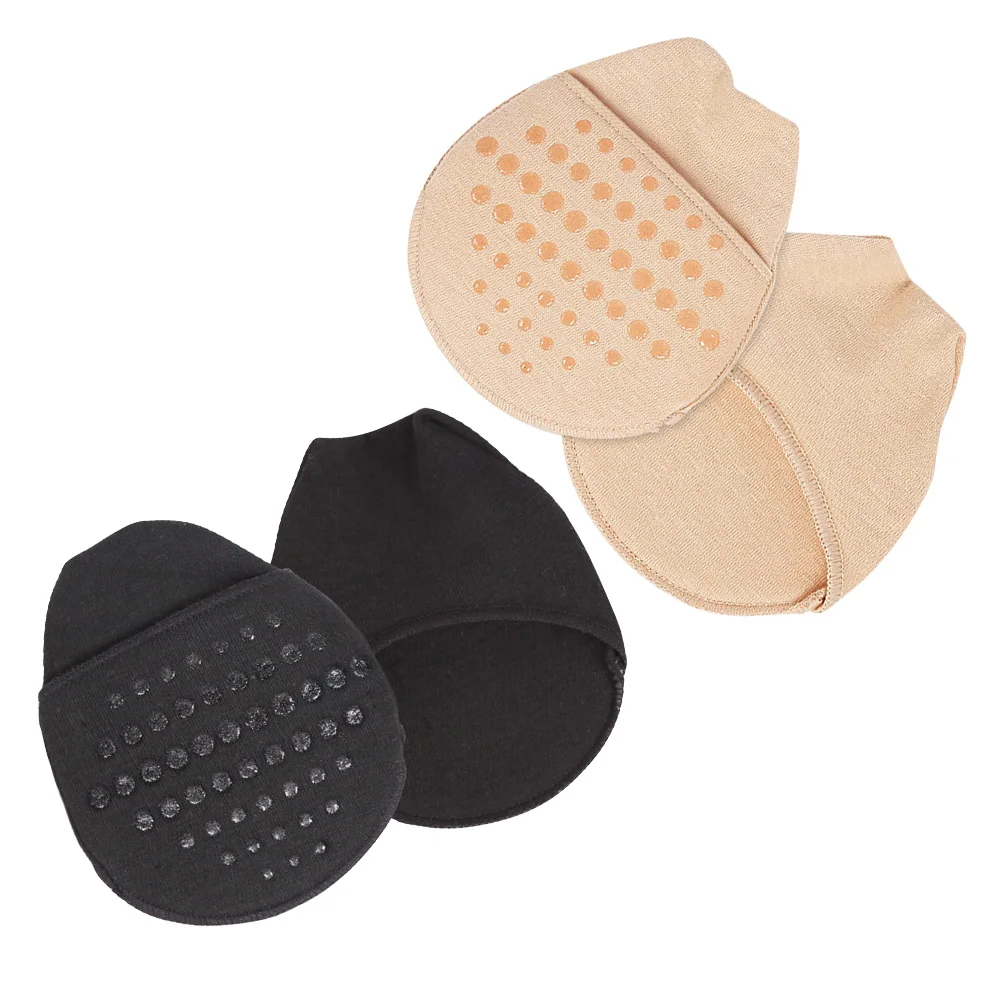 

2 Pair Toe Topper Half Socks Seamless Invisible Forefoot Cushion Socks For Women Non Skid Silicone Bottom Fit Sports Shoes Boots