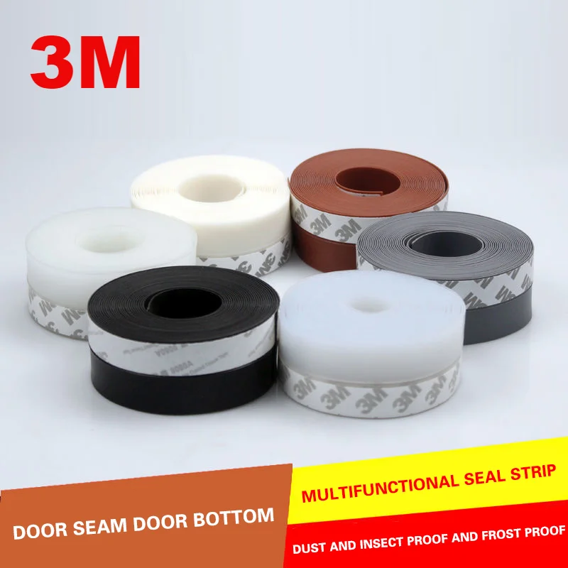 Auto-adesivo Fita De Vedação, Door Bottom, Auto-adesivo, Janela Rubber Seal, Weatherstrip, Windproof, Poeira, pára-brisa, 3m