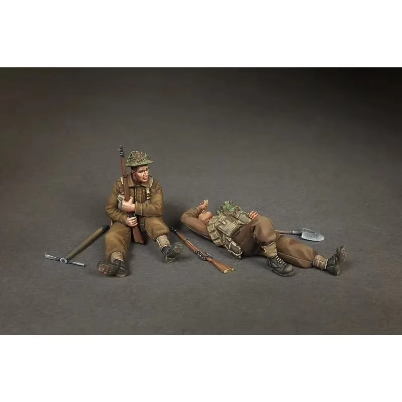 1/35 Schaal Mannelijke Soldaat Figuur Militair Thema (Zes Mensen) Hars Model Ongemonteerd & Ongeverfd Kit Zelf-erectiende Schilderij DIY