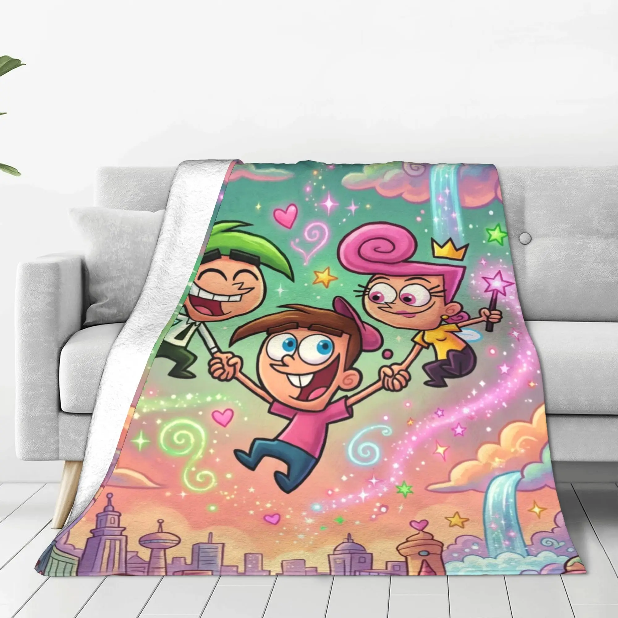 Fairly OddParents Fairly OddParents Blanket Spring Autumn Multifunction Lightweight Throw Blankets For bed  Plush Thin Quilt