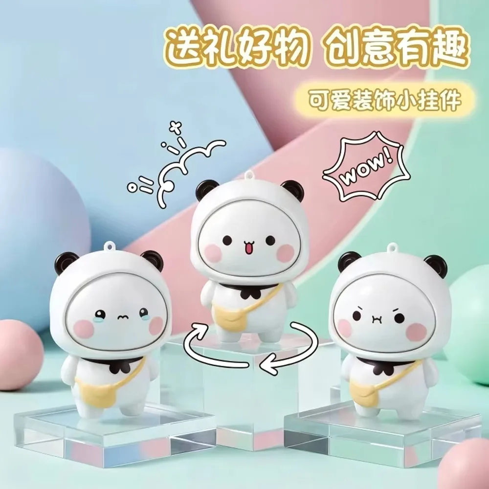 Official Original Panda Bubu And Yier Face Changing Doll，Cute Panda Bubu And Dudu Cartoon Face Changing Keychain Pendant Doll