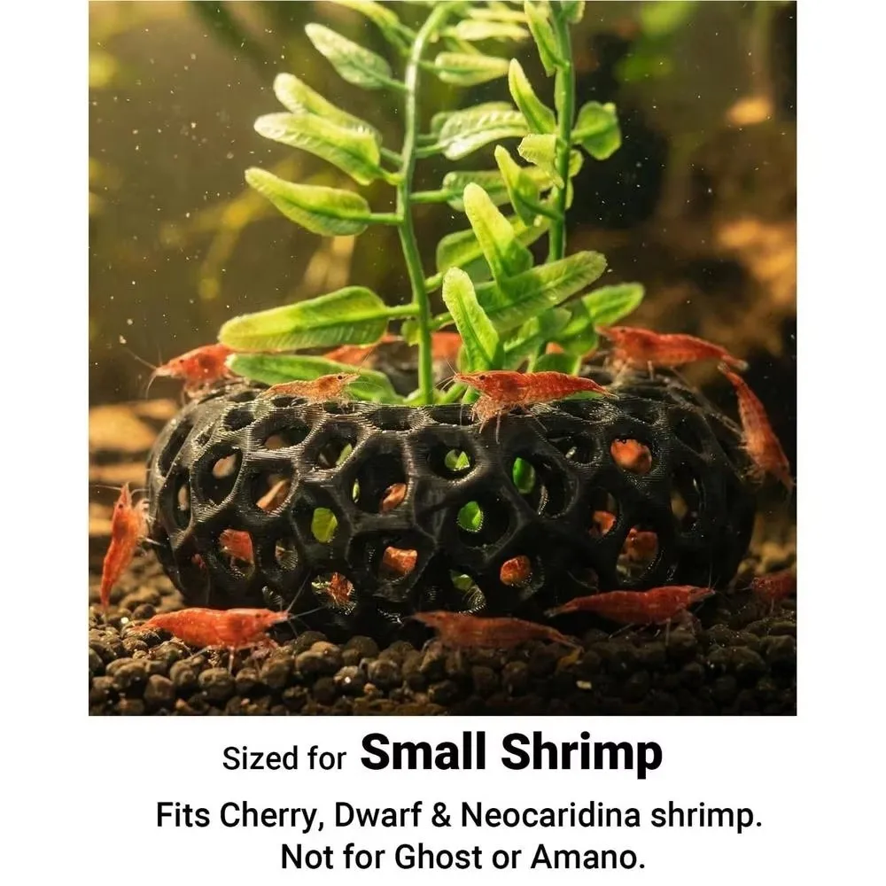3D Printed Fish Shrimp Hiding Cave Hollow Round Porous Structure Aquarium Fish Shelter 3D Prin Plant Anchoring Fish Tank Cave