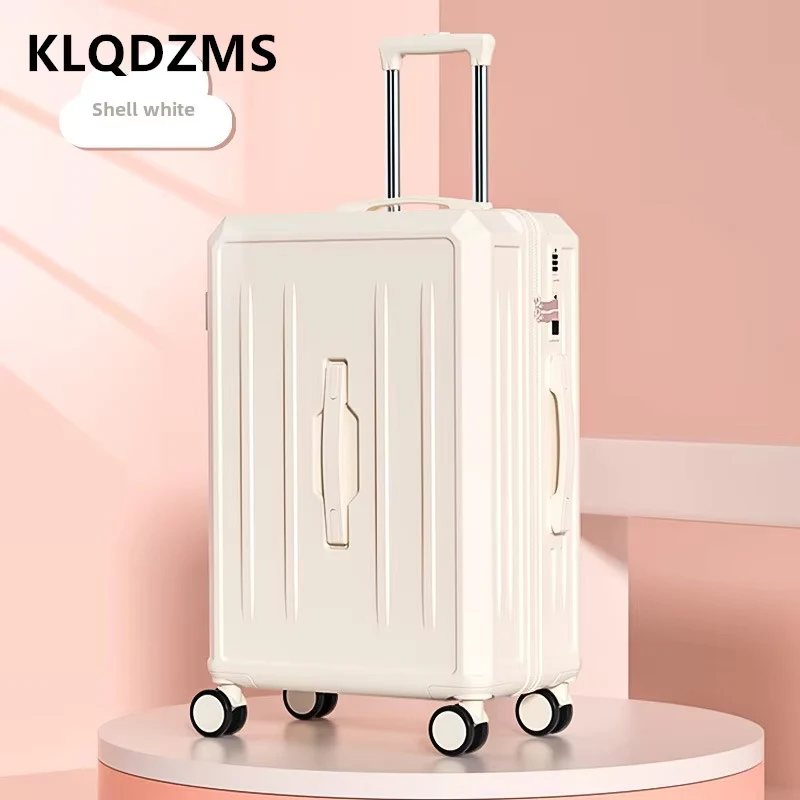 Klqdzms bagagem de viagem de mão 20 Polegada caso de embarque 22 "24" 26 "abs + pc trole caso carregamento usb com rodas mala de rolamento