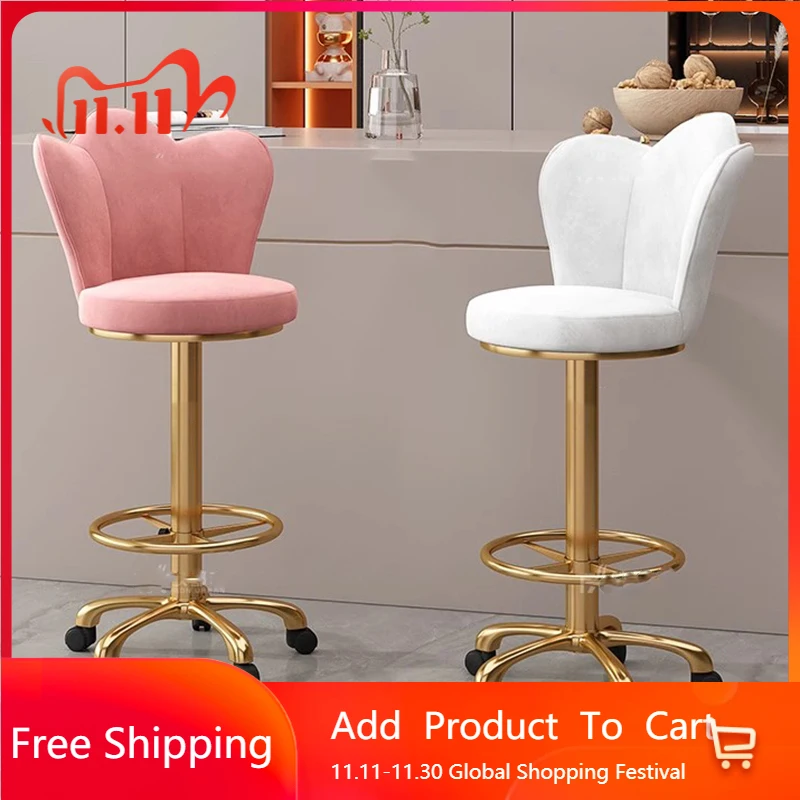 

Kitchen Accent Bar Chairs Reception Desks Nordic Swivel Gold Computer Bar Chairs Height Adjustable Taburete Alto Bar Furniture