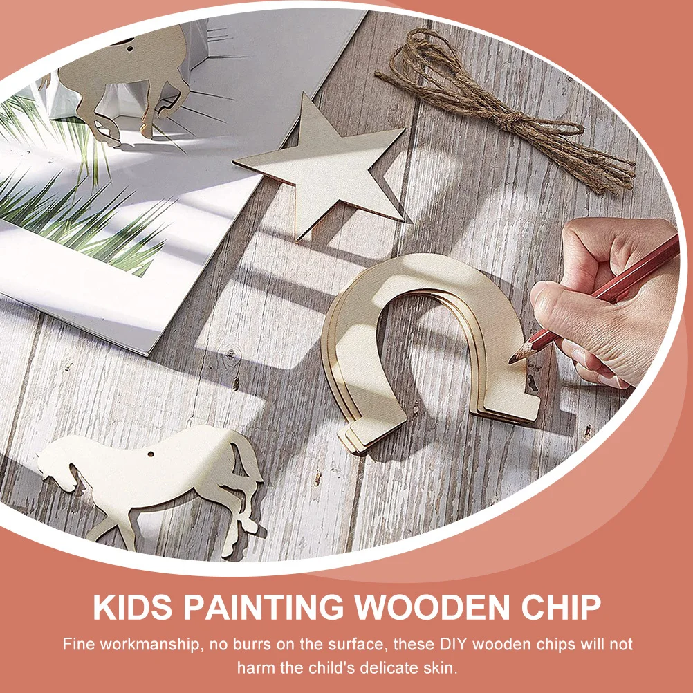 

Unfinished Wooden Cutouts Set 72pcs Horseshoe Shapes Blank Wood Slices for Crafts DIY Art Painting Projects