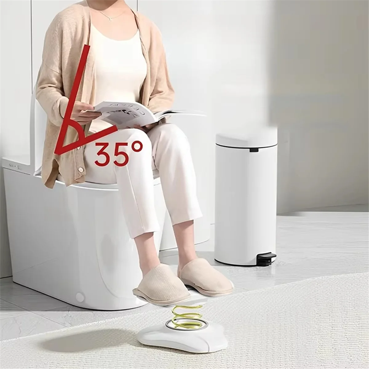 At53 maca de pé de tornozelo, escolha perfeita para um melhor banco de pés de banheiro, banco de pedal para movimento intestinal ideal cinza