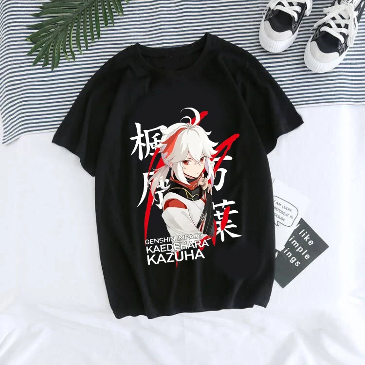 

2023 Summer Women T-shirt Genshin Impact Graphic Short Sleeve T Shirt Harajuku Cartoon Kawaii Unisex Streetwear Y2k Clothes Tops