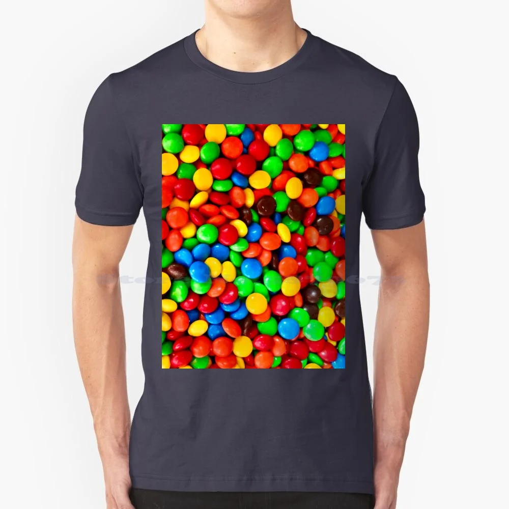 M & M's Candy Photo T Shirt 100% Cotton Tee All 4 Fun Mandms Kids Colorful Yummy Funny Sugar Boys Girls Delicious Food Sweet