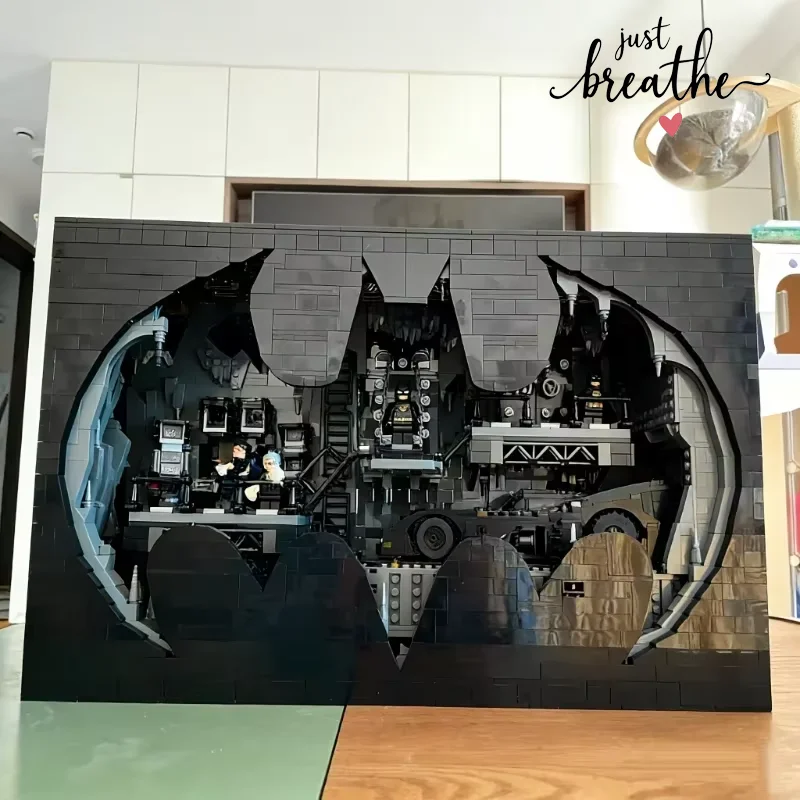 

In Stock Creative Batcave Shadow Box Superhero 3981 Pcs Building Blocks Model Kit High Precision Durable Material