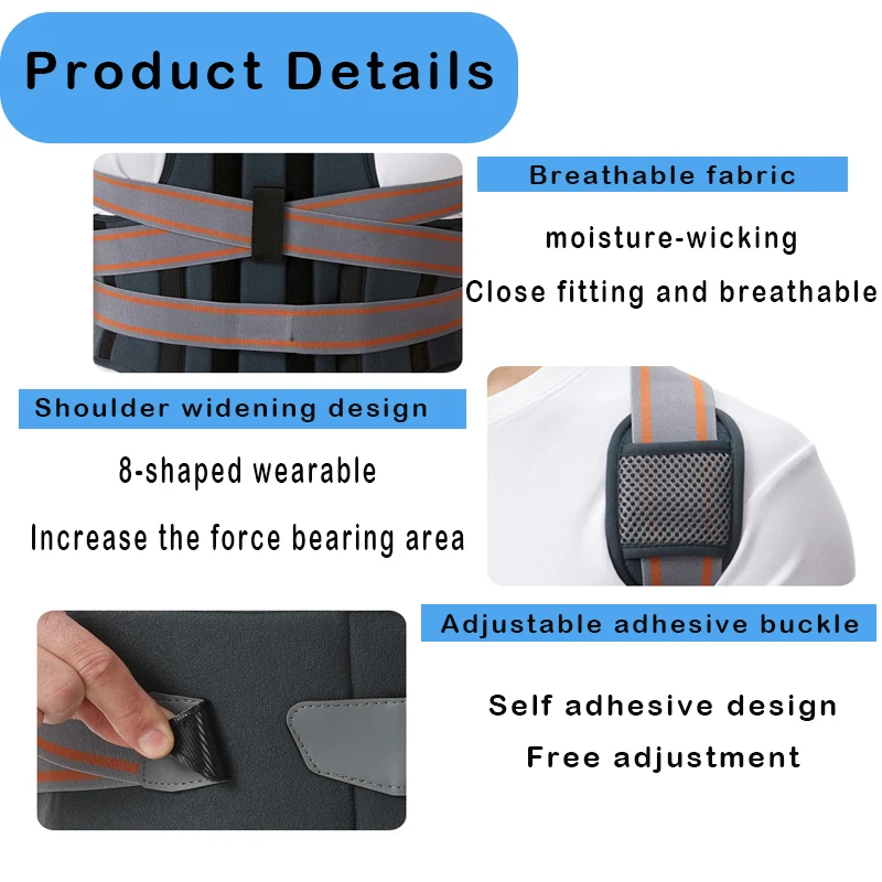 قطعة واحدة من MuqiNush لتصحيح وضعية الظهر وكتف مسامي لتحسين وضعية الجسم مناسبة لتعلم مكتب تدريب اللياقة البدنية #2