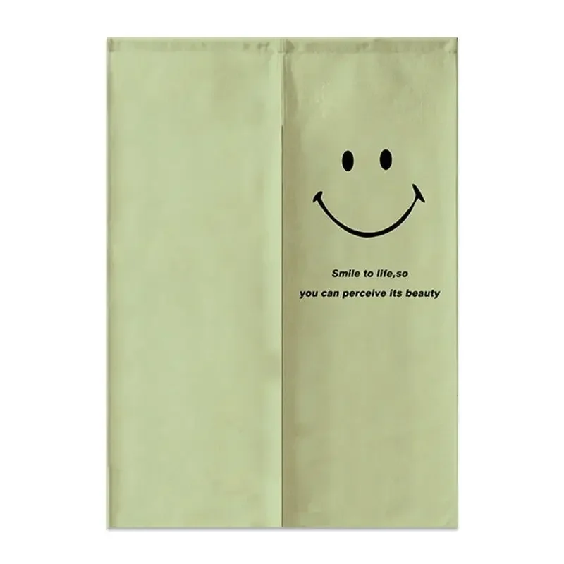 Nordic Creative Happy Face Door Curtain Home Decorations Hanging Curtains Kitchen Bathroom Partition Curtain Japanese Noren