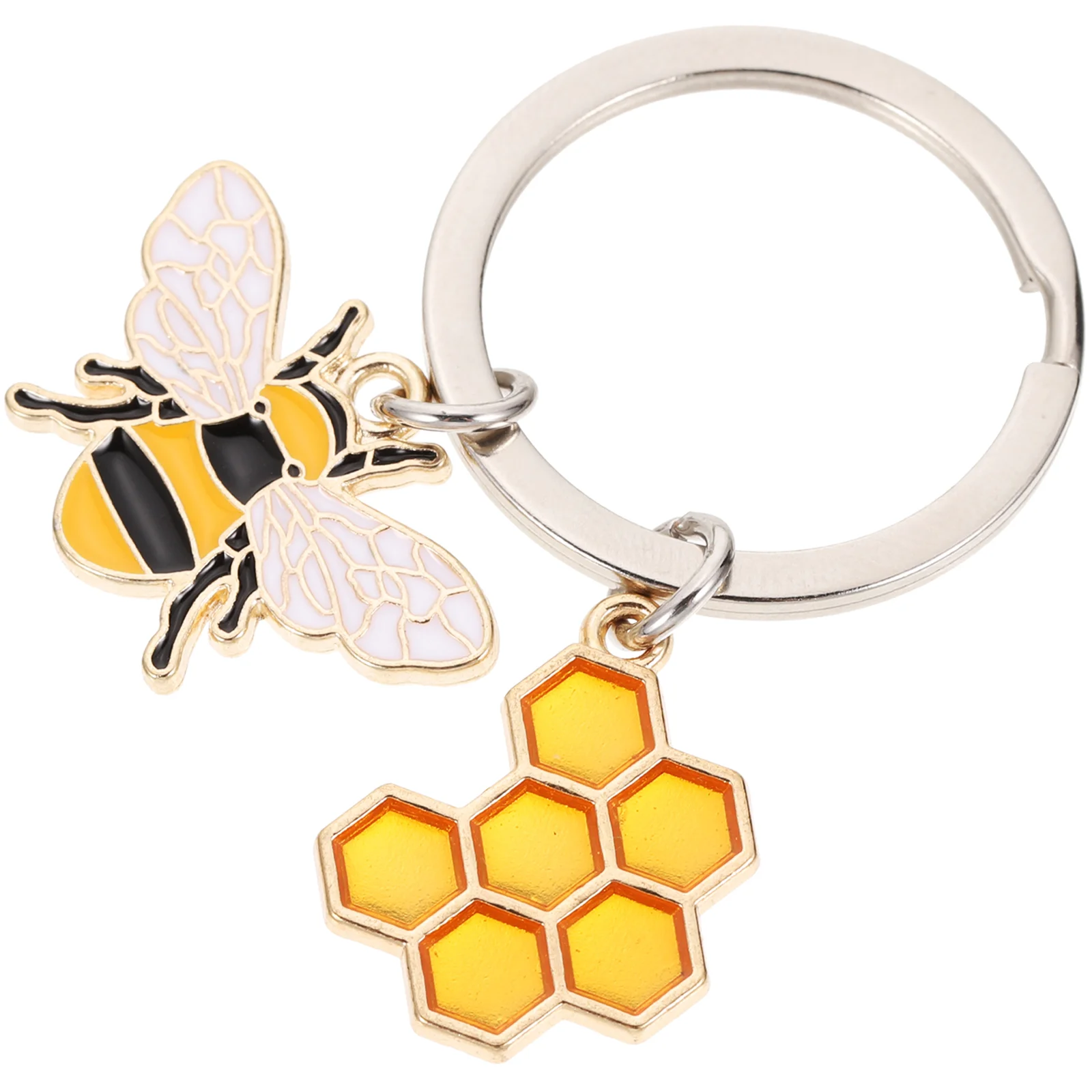 

Bee Keychain Jewelry Holder of The Lid Wallet Cartoon Keyring Decor Pendant Small and Fresh Child