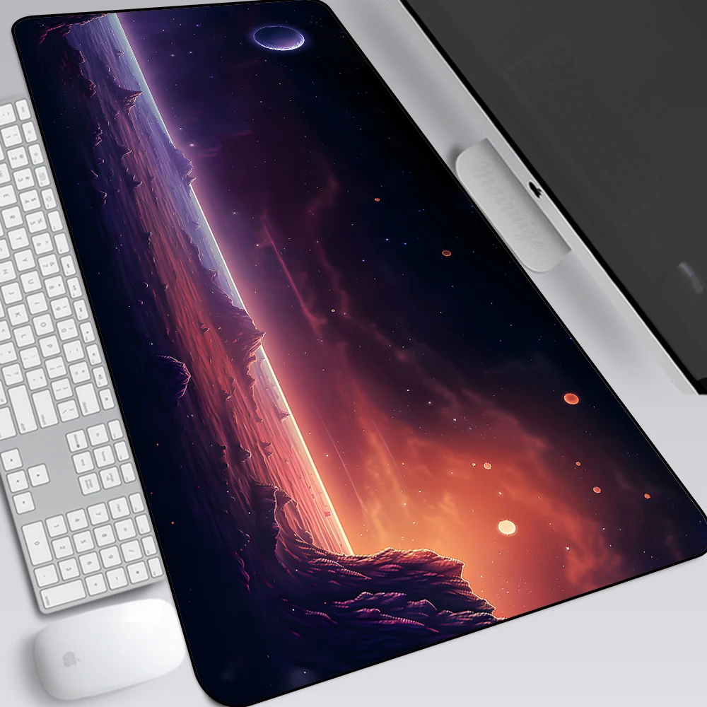 Desolate Planet Office Mouse Mousepad Space Gaming Accessories Keyboard Pad Diy Games Computer Desk Mat Xxl Rug Desk Pad