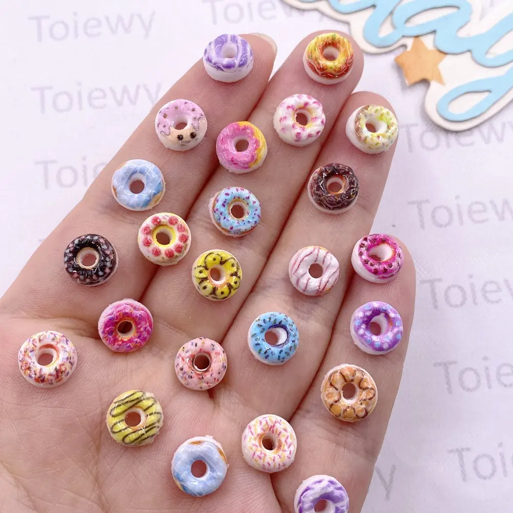 60 uds mezcla de resina colorida Mini queso pintado Donut Nail Art figuritas de piedra plana álbum de recortes encanto DIY joyería decoración manualidades
