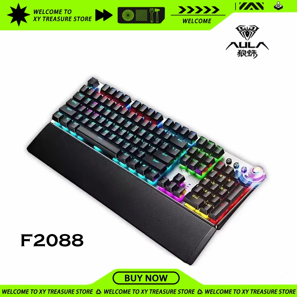 AULA F2088 Esports Mechanical Keyboard RGB Lighting Programmable Macro Anti-ghosting Switch Wired Gaming Customized Keyboard