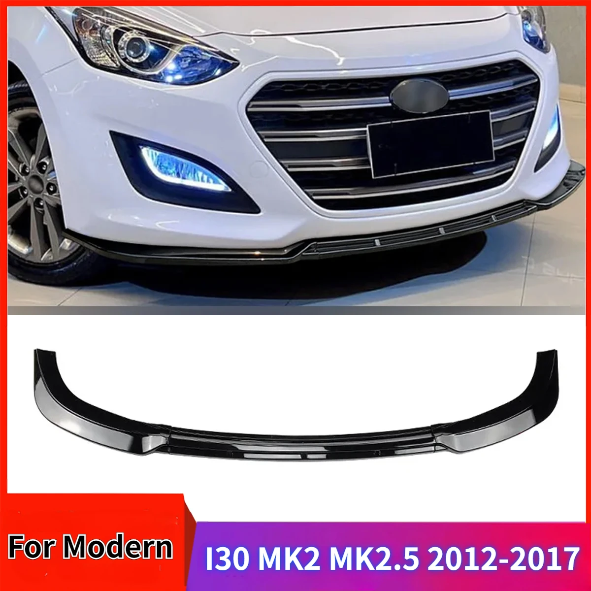 

Car Front Bumper Lip for Modern I30 MK2 MK2.5 2012-2017 Lower Shovel Spoiler Splitter Diffuser Body Kits Guard Protector Cover