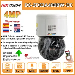 Hikvision IP Camera 4MP ColorVu PT Speed Dome DS-2DE3A400BW-DE PoE DS-2DE3A400BW-DE/W WIFI Built-in Mic Speaker With Bracket