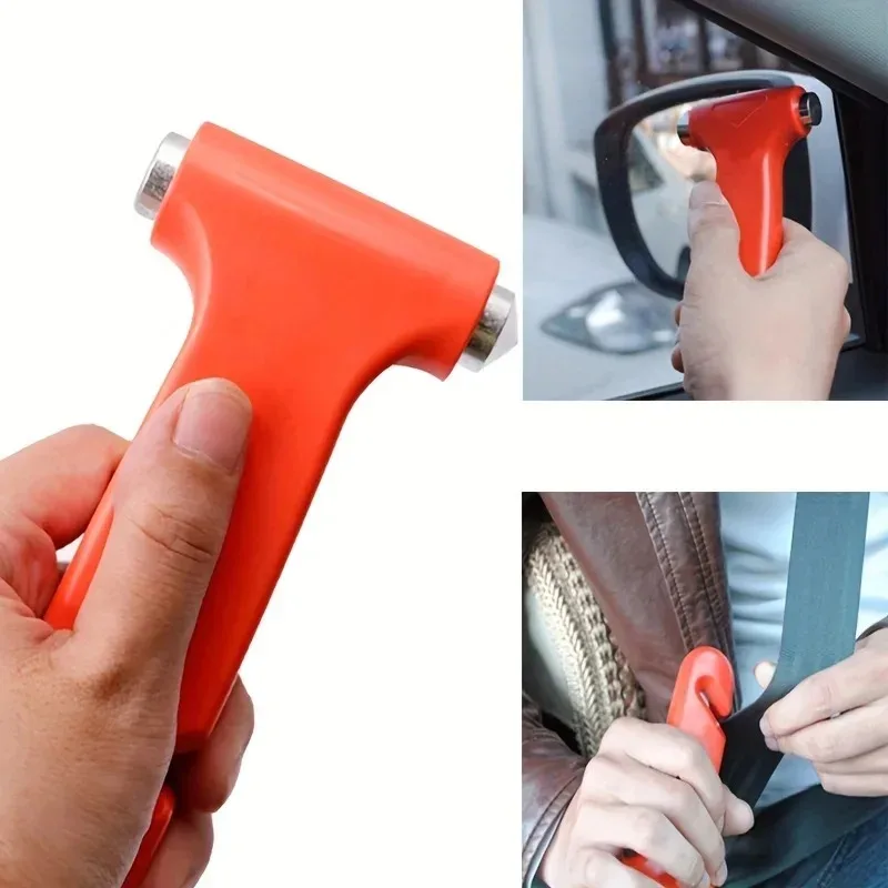 1-2PCS Multifunctional Car Safety Tool Two Emergency Hammers with Seatbelt Cutter Suitable for Car Home and Outdoor Use