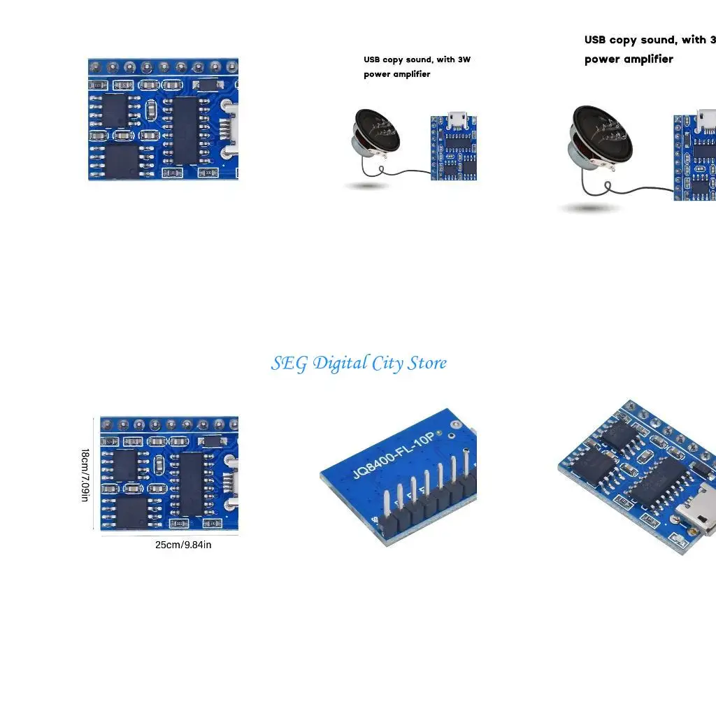 

U75B USB-последовательный контроль порта непосредственно копируйте mp3 звук голосовой памяти модули памяти JQ8400-FL
