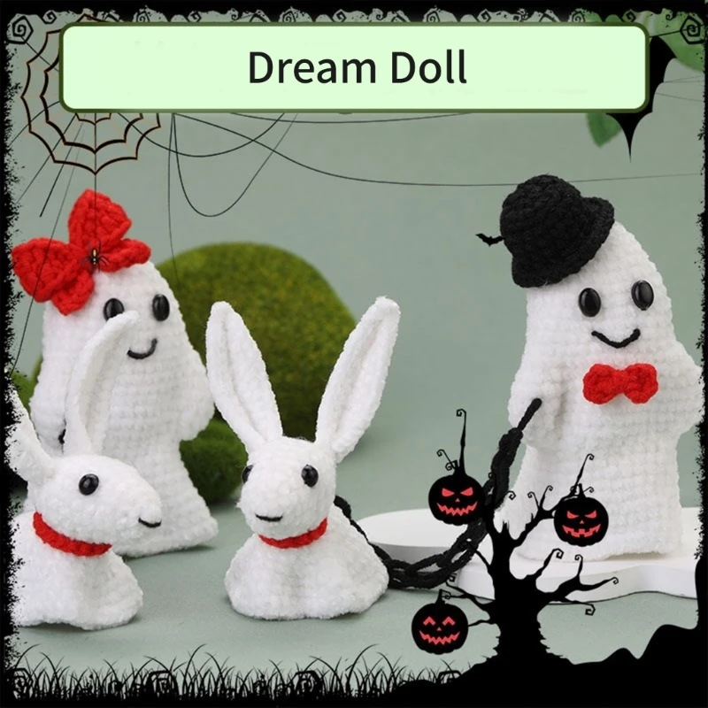 2024 New Halloween Crochet Set Knitting Supplies Beginner Crochet Set for Kid Adult, with Step-by-Step Video Tutorial