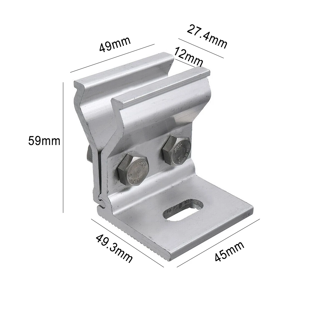 

Mounting Bracket Solar Panel Stainless Steel 4pcs Anodizing Mounting Bracket Sliver For Roof Clear Mill Finish