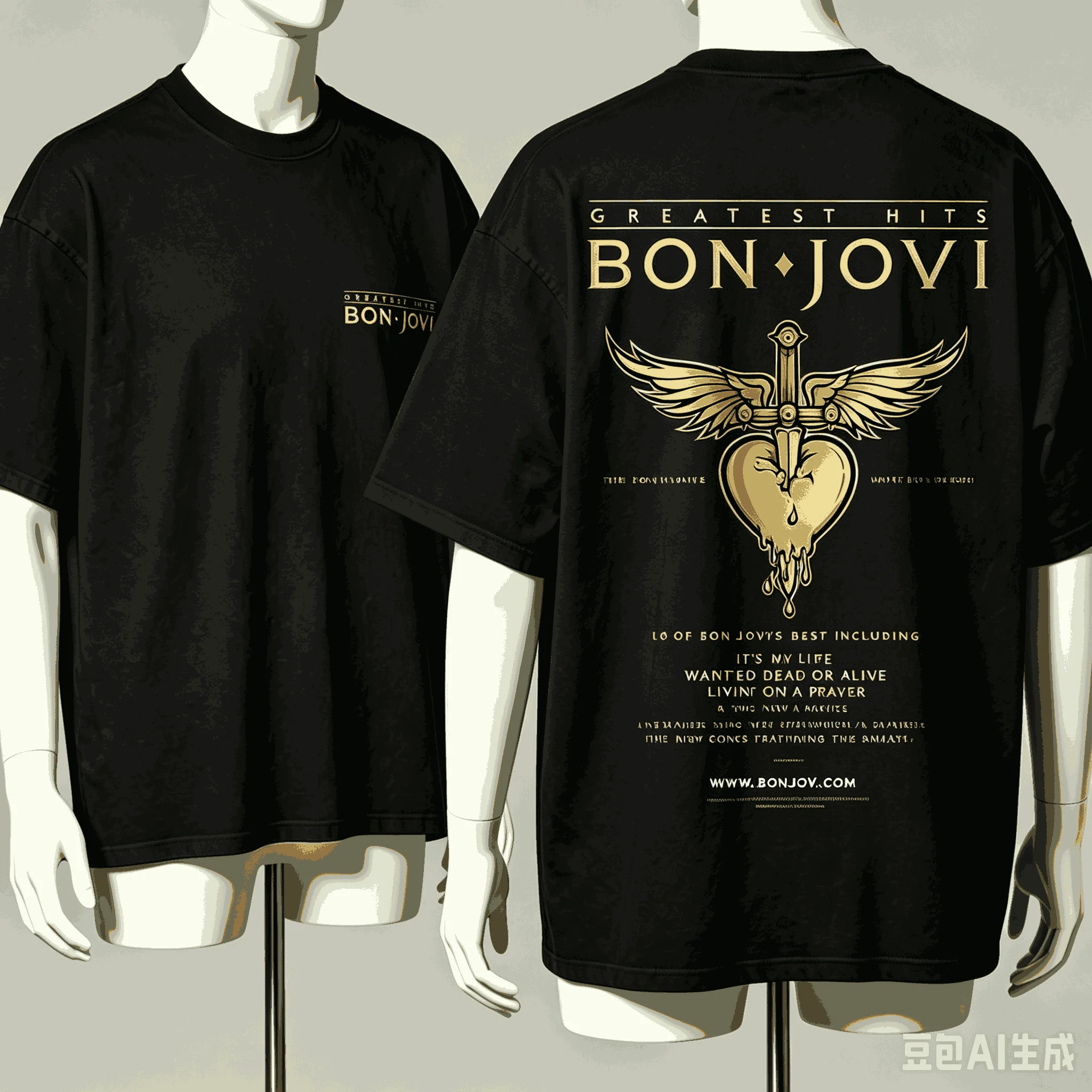 T-shirt Bon Jovi pour les fans, unisexe, surdimensionné, à manches courtes, style streetwear, haute qualité, pour couples, mode classique