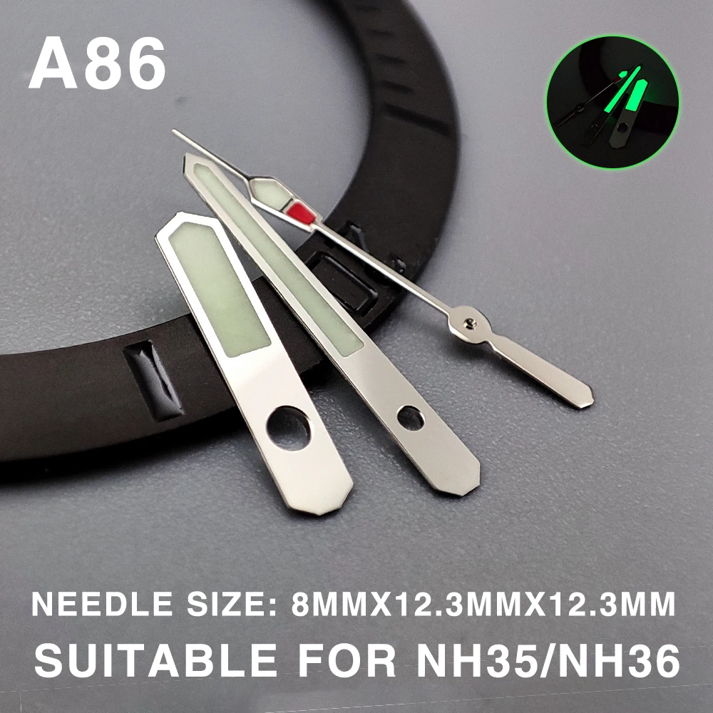 nh35 watch super bright green pointer blue luminous modification accessories, suitable for NH35, NH36, 4r36 movement A30~A104