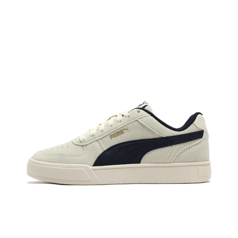 PUMA Caven Split Cow Leather, Artificial Leather Breathable Low top Skateboard Shoes Unisex Beige 391939-09